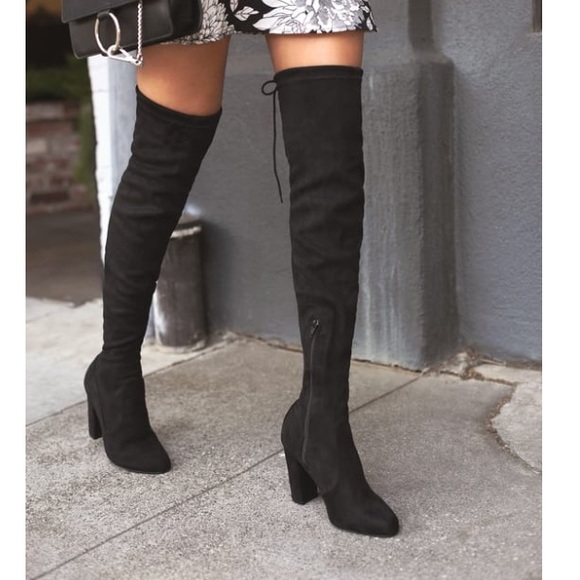 Lulus Shoes - Lulus So Much Yes Black Over The Knee Boots 10